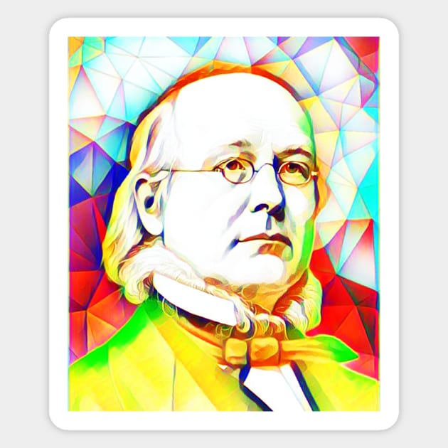 Horace Greeley Colourful Portrait | Horace Greeley Artwork 12 Sticker by JustLit